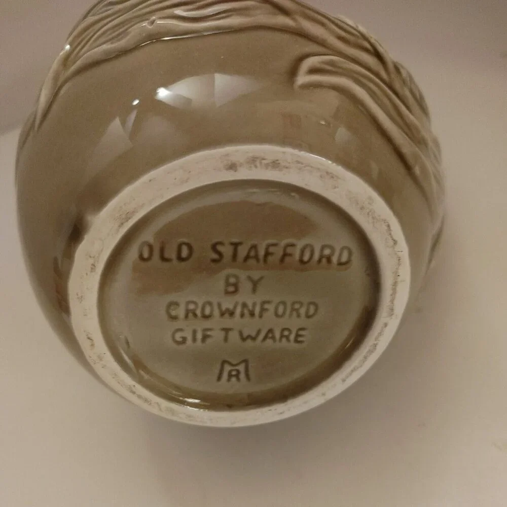 VTG Old Stafford Ceramic Pitcher White Corn 3D Raised Leaves  G1 - Picture 5 of 6